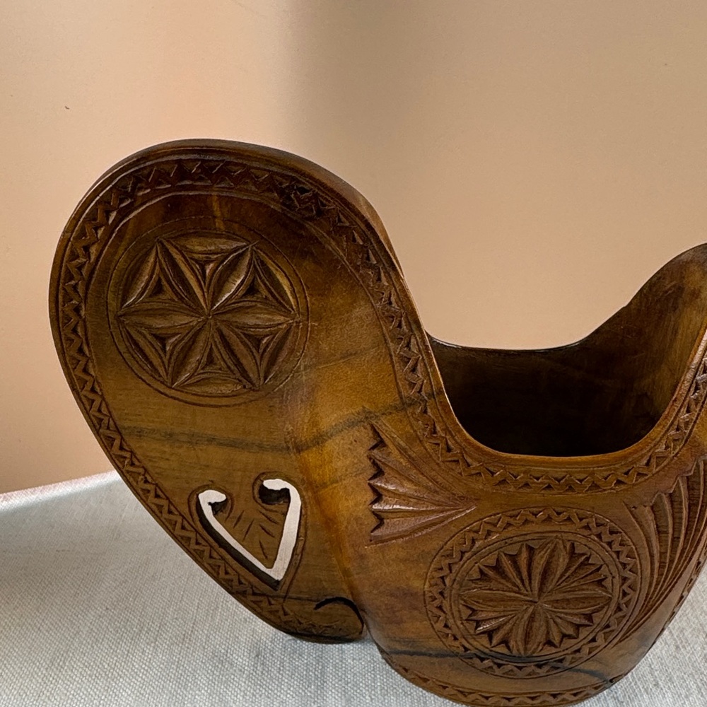 Yugoslavia Wedding Ceremonial Carved Wooden Decorative Jug/Cup - Picture 7 of 15